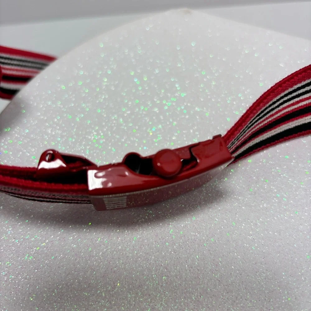 Diesel‎ Vintage stripe elastic multicolor red,black,white belt,size 36